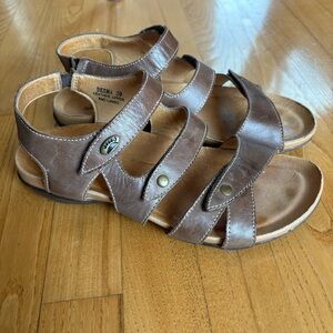 Spring Step Brown Leather Sandals Desma Strappy Strap Women’s Size 39 Eu 8.5 US